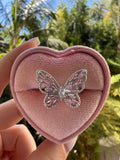 Pink Baguette Butterfly Ring