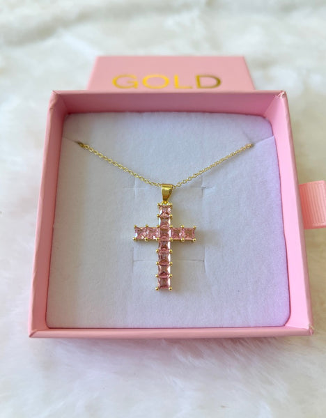 Pink Princess Cross (Rolo Chain)