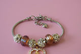 Fancy Mary Heart Charm Bracelet