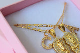 Diamond Saint Jude & Mary Hearts With Initials