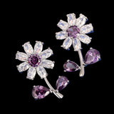 Purple Flower Earrings