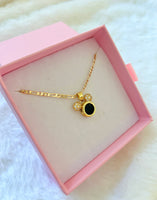 Black Diamond Mouse Necklace