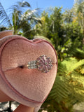 Pink Icy Flower Ring