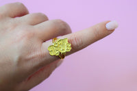 Gold Kitty Earrings & Ring Set (Package Deal)