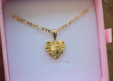 Diamond Cut Nugget Heart Necklace