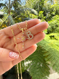 Star Bright Cross & Initial (Pink)