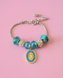Royal Blue Mary Charm Bracelet