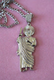 Large Icy Silver Saint Jude