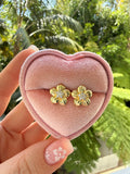 Diamond Flower Studs
