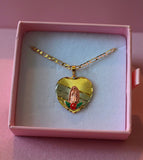 Floral Mary Heart Necklace