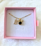 Black Mouse Necklace With Initial