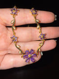 Purple Adjustable Flower Bracelet For Women & Kids