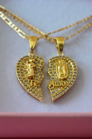 Diamond Saint Jude & Mary Heart Set