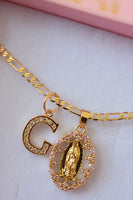 Pink Marquise Mary & Initial