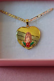 Floral Mary Heart Necklace