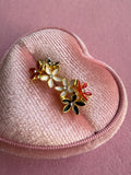 Flower Bouquet Studs (red, black,white)