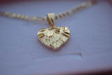 Diamond Cut Nugget Heart Necklace