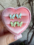Enamel Butterfly Studs (Teal or Green)