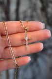 Baguette Heart Cross
