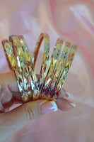 Diamond Cut Tricolor 7 Bangle Set