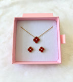 Studded Red Clover Set (Or Seperate)