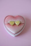 Icy Nugget Heart Earrings