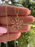 Pink Pear Flower Necklace