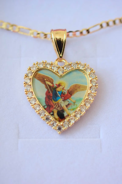Archangel Michael Heart Necklace