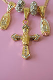 Mary Cross Charm Necklace