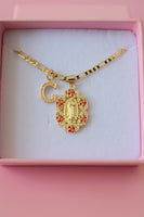 Icy La Rosa de Guadalupe & Initial (Red)
