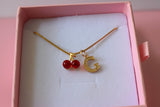 Diamond Cherry With Initial (Box Chain)