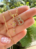 Star Bright Cross & Initial (Pink)