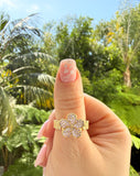 Diamond Flower Ring (Pink)
