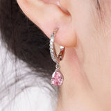 Pear Shape Dangle Earrings (pink)