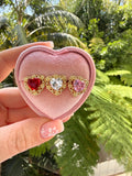Floral Heart Earrings (Pink)