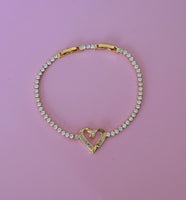 Baguette Heart Bracelet
