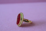 Red Adjustable Mary Ring