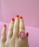Adjustable Pink Mary Ring
