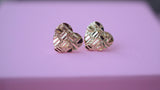 Diamond Cut Nugget Heart Earrings