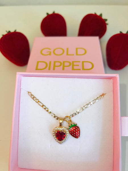 Strawberry And Sexy Heart Necklace