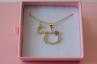 Pink Flower Kitty & Initial (Rolo)