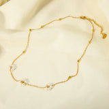 Dainty Pearl Flower Necklace