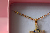 Sapphire Heart Cross