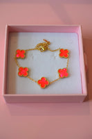 Hot Pink Lucky Clover Bracelet