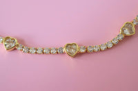 Bezel Heart Tennis Necklace
