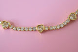 Bezel Heart Tennis Necklace