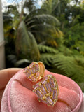 Baguette Heart Earrings (pink)