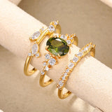 Three Piece Green Tourmaline Set