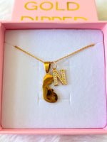 Pregnancy Necklace With Initial (Rolo Chain)