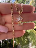 Pretty Pink Flower (figaro chain)